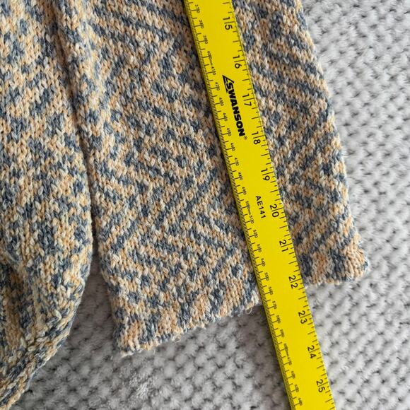 Soft Surroundings Sweater Womens L Beige Blue Knit V-Neck Wrap Cardigan LS - Picture 11 of 14